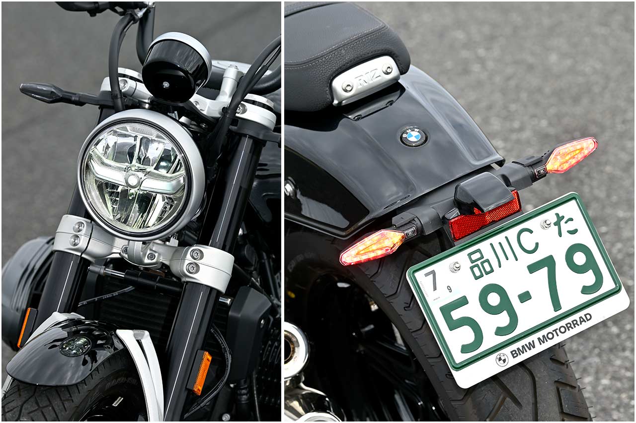 灯火類はフルLED 仕様。テールランプをウインカーと一体化することで、スッキリとしたリアビューを確立。丸型ヘッドライトの中央部にデイタイムランニングライトが配されている